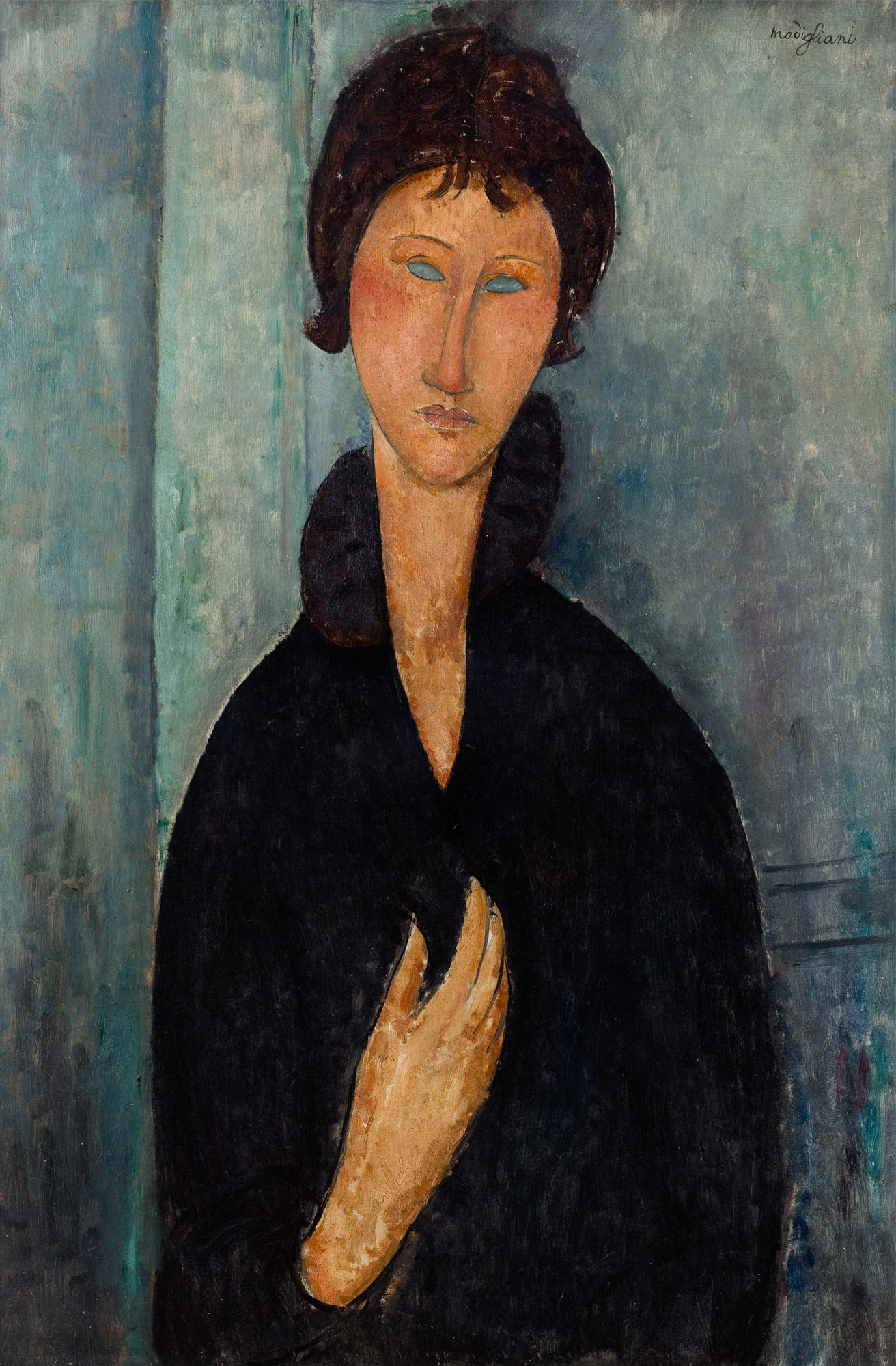 Copyright Modigliani, "La femme aux yeux bleus" Paris, Musée d'art moderne, 1918 (AMVP 1681).